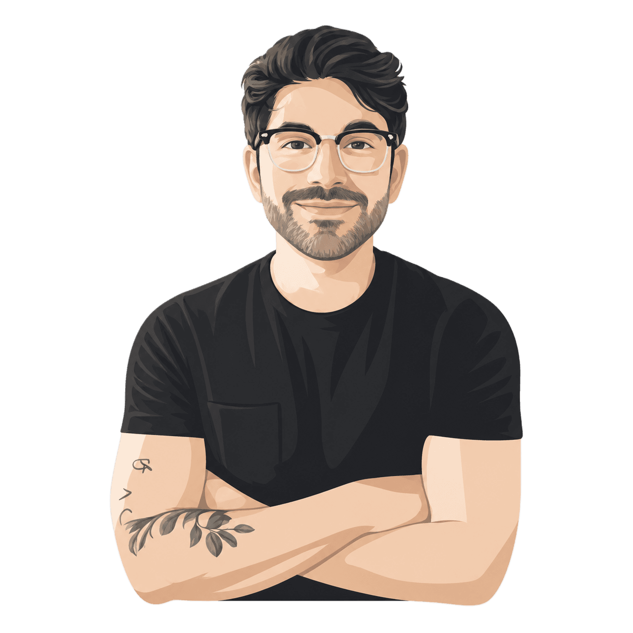 Illustrated portrait of Fabian Almiron